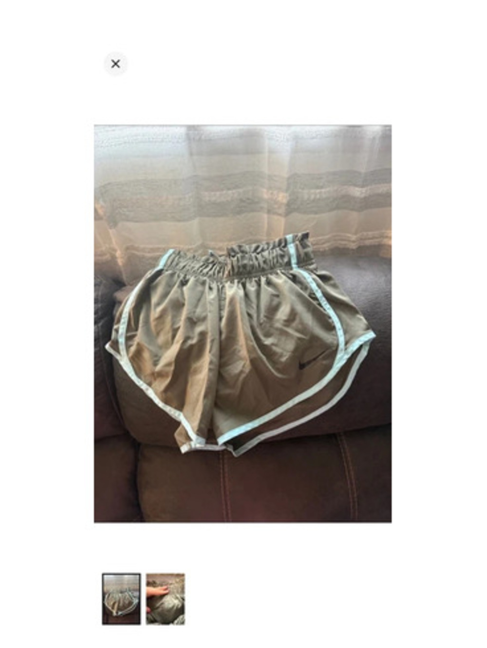 Nike Kids Olive Athletic Shorts with Mint Trimmings